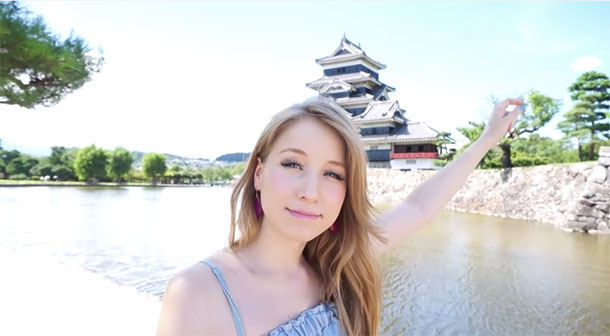 ロシア美女の長野県「松本城」
